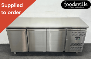 NEW Foodsville 1795mm 3 Door Worktop Counter Fridge
