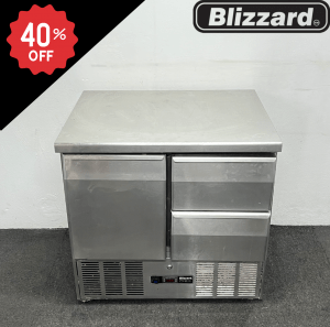 Just Off Site, Discounted Price! - Used Blizzard 1 Door 2 Drawer Flat Top Counter Fridge
