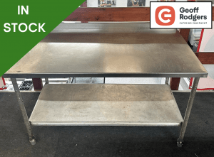 Used 1375mm Stainless Steel Wall Table With Undershelf