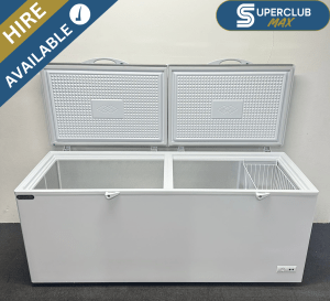 SuperClub MAX Hire: NEW Foodsville Lite 1930mm Stainless Steel Split Lid Chest Freezer