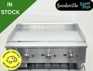 NEW Foodsville Saver Plus 910mm Heavy Duty Chrome Top Countertop Griddle - Available On Natural Gas Or LPG