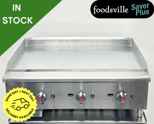NEW Foodsville Saver Plus 910mm Heavy Duty Chrome Top Countertop Griddle - Available On Natural Gas Or LPG