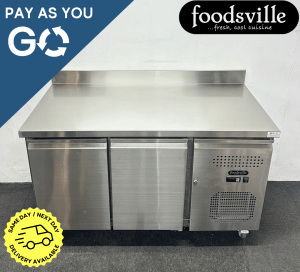 Pay As You Go: New Foodsville 2 Door Worktop Counter Fridge With Backsplash, On Wheels