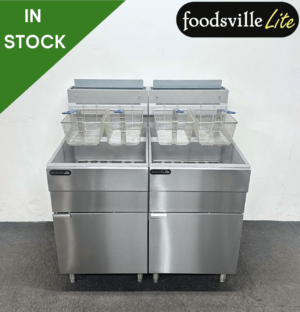 NEW Foodsville Lite 1070mm Two Pan Four Basket 10 Burner Fryer - Available On Natural Gas Or LPG