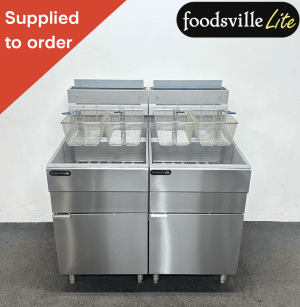 NEW Foodsville Lite 1070mm Two Pan Four Basket 10 Burner Fryer - Available On Natural Gas Or LPG