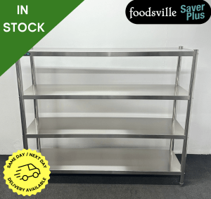 NEW Foodsville Saver Plus 1800mm Stainless Steel 4 Tier Heavy Duty Shelving
