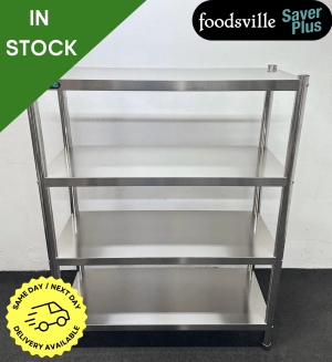 NEW Foodsville Saver Plus 1200mm Stainless Steel 4 Tier Heavy Duty Shelving