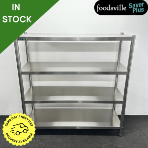 NEW Foodsville Saver Plus 1500mm Stainless Steel 4 Tier Heavy Duty Shelving