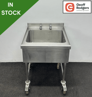 Used 700mm Stainless Steel Single Bowl Sink, On Wheels - Includes Taps!