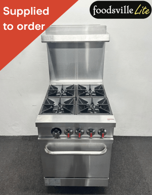 NEW Foodsville Lite 600mm Stainless Steel 4 Ring Cooker & Oven, With Backsplash – Available On Natural Gas or LPG