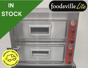NEW Foodsville Lite 975mm 4+4 Double Stone Deck Pizza Oven - Three Phase Electric