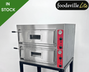 NEW Foodsville Lite 975mm 4+4 Double Stone Deck Pizza Oven - Single Phase Hard Wired Electric