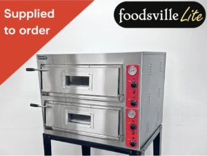 NEW Foodsville Lite 975mm 4+4 Double Stone Deck Pizza Oven - Single Phase Hard Wired Electric