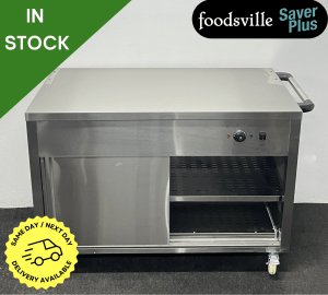 NEW Foodsville Saver Plus 1200mm Stainless Steel Double Shelved Hot Cupboard, On Wheels