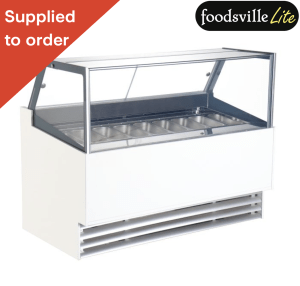 NEW Foodsville Lite 9-Scoop Hard Ice Cream Display Cabinet, With Ventilated Cooling - Includes Stainless Steel Napoli Pans!