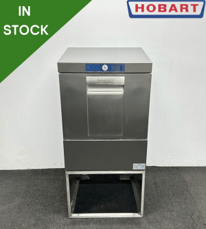 Used Hobart FXS-10A 500mm Basket Dishwasher With Drain Pump, On Stand – Three Phase Electric