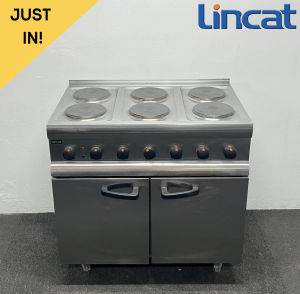 Used Lincat 900mm Stainless Steel 6 Ring Cooker With Oven - 3 Phase Electric
