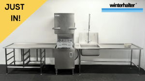 Used Winterhalter GS501 Pass Through Dishwasher With Entry Sink & Exit Table - 3 Phase Electric