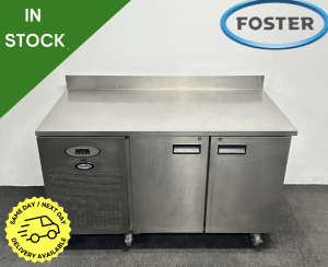 Used Foster 2 Door Counter Fridge, On Wheels