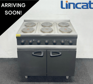 Used Lincat 900mm Stainless Steel 6 Ring Cooker With Oven - 3 Phase Electric