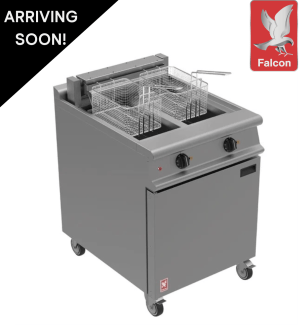 Used Falcon Dominator Twin Tank Twin Basket Fryer, On Wheels - Natural Gas