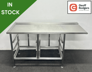 Used 1600mm Heavy Duty Stainless Steel Dishwasher Table, With Double Dishwasher Rack