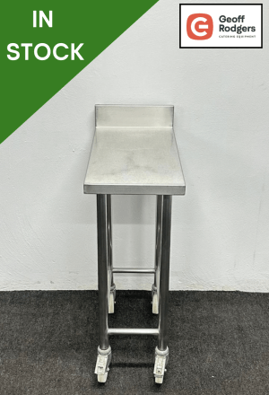 Used 350mm Heavy Duty Stainless Steel Wall Table, On Wheels