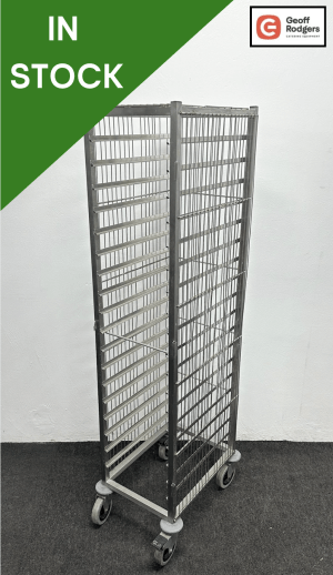Used 385mm Stainless Steel Mobile Racking Trolley – G/N Compatible!