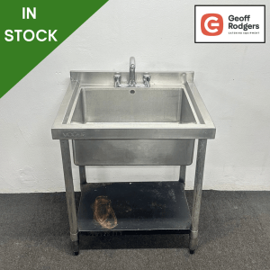 Used 750mm Stainless Steel Single Bowl Sink, With Undershelf - Includes Taps!