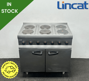 Used Lincat 900mm Stainless Steel 6 Ring Cooker With Oven - 3 Phase Electric