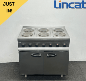 Used Lincat 900mm Stainless Steel 6 Ring Cooker With Oven - 3 Phase Electric