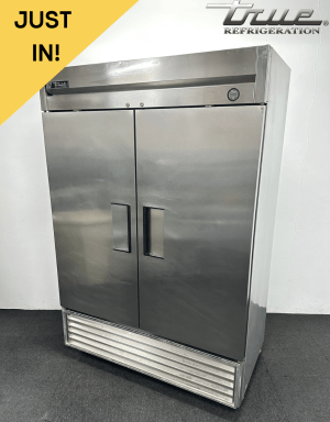 Used True 1388 Litre Stainless Steel Upright Double Door Fridge, On Wheels
