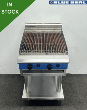 Used Blue Seal 600mm Chargrill On Stainless Steel Stand - Natural Gas