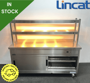 Used Lincat 1755mm Hot Cupboard With Double Heated Overgantry, On Wheels - 13 Amp Plug In & Go!