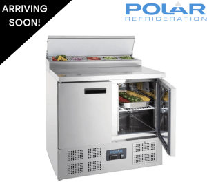 Used Polar G Series Two Door Pizza Prep Counter Fridge - Includes G/N Containers!