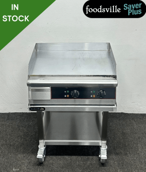 Hardly Used Foodsville Saver Plus 610mm Countertop Chrome Top Mirror Griddle On NEW Mobile Stand - 13 Amp Plug In & Go!