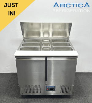 Used Arctica Two Door Saladette Fridge - Includes G/N Containers!