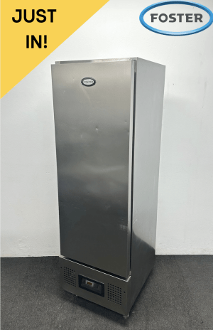 Used Foster Slimline 400 Litre Upright Fridge, On Wheels