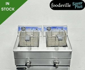 Hardly Used Foodsville Saver Plus Countertop 2 x 8 Litre Twin Tank Twin Basket Fryer, With Taps - 13 Amp Plug In & Go!