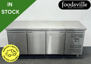 Hardly Used Foodsville 1795mm 3 Door Worktop Counter Fridge