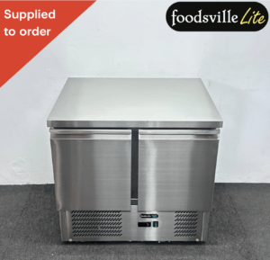NEW Foodsville Lite 940mm 2 Door Flat Top Counter Freezer