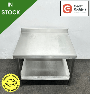 Used 800mm Stainless Steel Wall Table With Undershelf