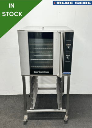 Used Blue Seal Turbofan E32 Convection Oven, On Mobile Stainless Steel Stand - 3 Phase Electric