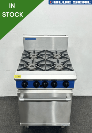 Used Blue Seal Evolution 600mm Stainless Steel 4 Ring Cooker & Oven – Natural Gas