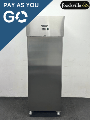 Pay As You Go: New Foodsville Lite Upright Stainless Steel 430 Litre Freezer With Digital Temperature Display, On Wheels