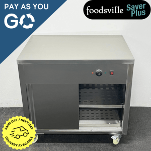 Pay As You Go: New Foodsville Saver Plus 900mm Stainless Steel Double Shelved Hot Cupboard, On Wheels