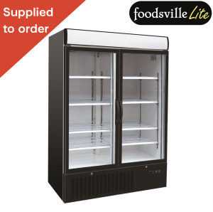 NEW Foodsville Lite Two Door Upright Glass Display Freezer