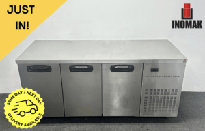 Used Inomak 3 Door Wall Counter Fridge, On Wheels - 13 Amp Plug In And Go!