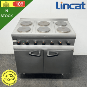 Used Lincat 900mm Stainless Steel 6 Ring Cooker With Oven - 3 Phase Electric