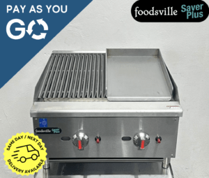 Pay As You Go: New Foodsville Saver Plus 600mm Countertop 1/2 Chargrill 1/2 Griddle – Available on Natural Gas or LPG